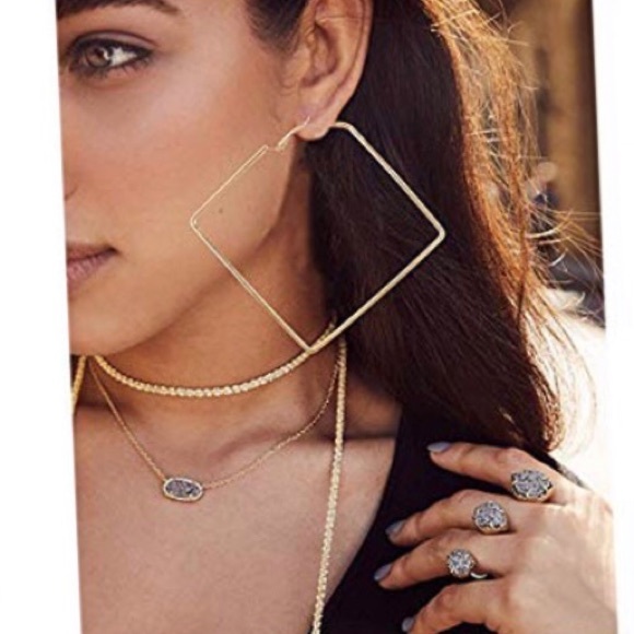 2 pack square hoop earrings - Picture 4 of 4